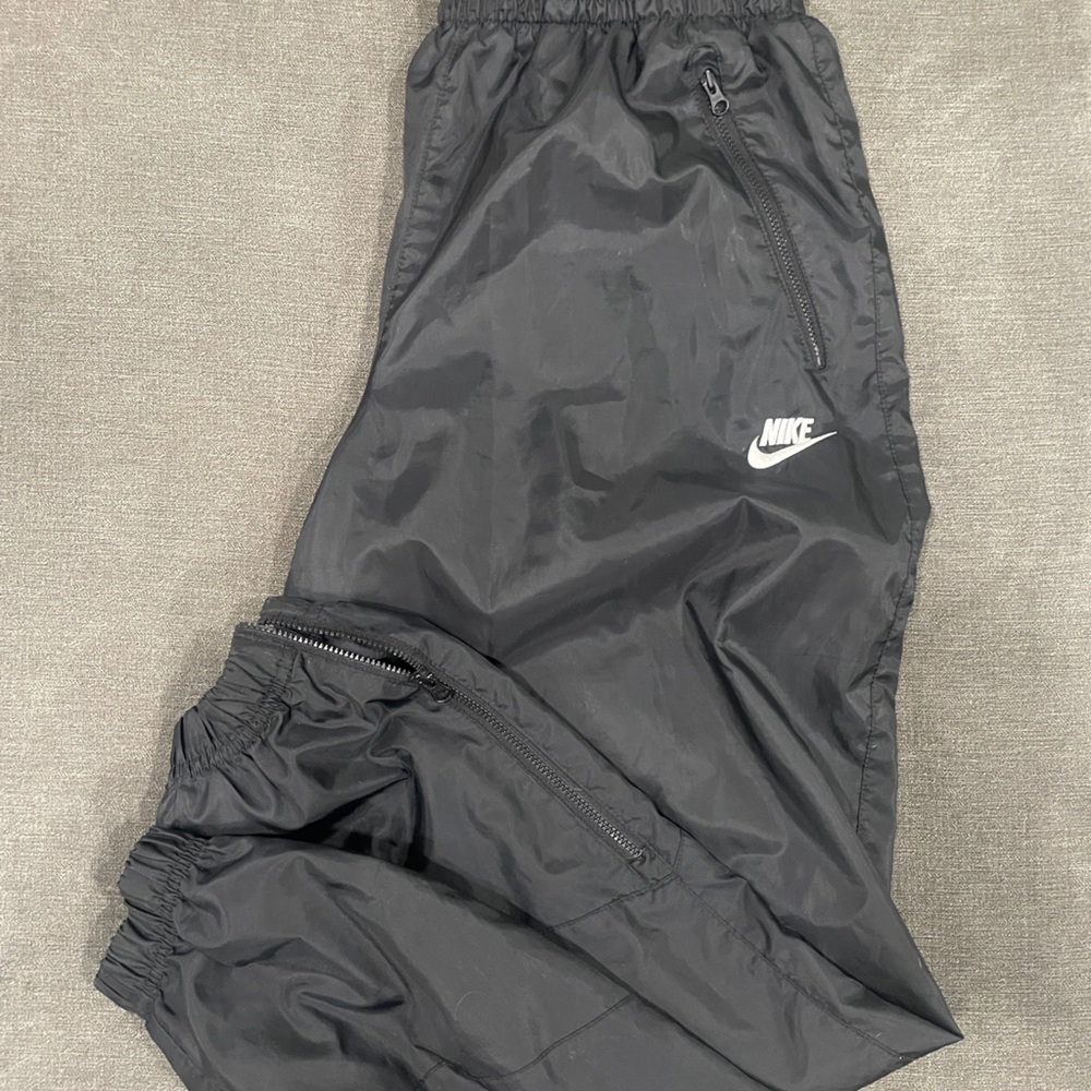 Nike Swish Black Windbreaker Track Pants Medium Parachute